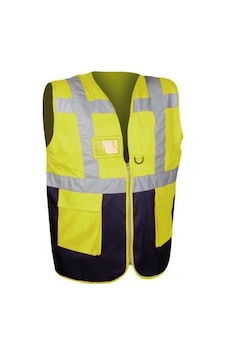 Fosforlu Ikaz Yeleği Mühendis Tipi Çift Renk - Sarı Lacivert Xl Extra Large Diğer