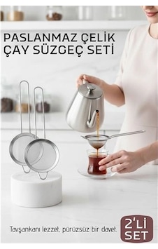 Klasik Çay Süzgeci 304 Paslanmaz Çelik 2 Adet 721306 Açık Gri Klasik Çay Süzgeci 304 Paslanmaz Çelik 2 Adet 721306 Açık Gri