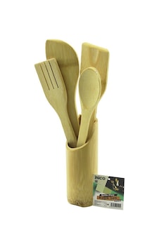 İbico İ22-195 5 Parça Ahşap Bambu Mutfak Servis Seti Kaşık Çatal 2 Adet Spatula Stand 27.5cm 30cm İbico İ22-195 5 Parça Ahşap Bambu Mutfak Servis Seti Kaşık Çatal 2 Adet Spatula Stand 27.5cm 30cm