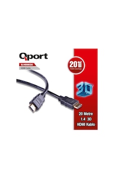 Qport Q HDMI20 HDMI Kablo 20Mt Ver1.4 Altın Uçlu 3D