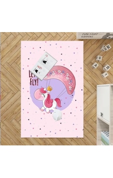 Uçan Unicorn Dijital Baskı Kalın Taban Çocuk Oda Halısı Çok Renkli Uçan Unicorn Dijital Baskı Kalın Taban Çocuk Oda Halısı Çok Renkli
