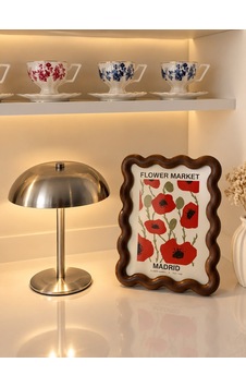 Yş Home - Dalga Desenli Masif Ahşap Masa Üstü Çerçeve 15cm Tokyo Botanik Sanat Baskısı