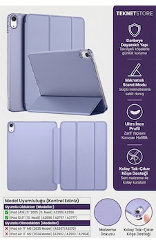 İpad 11. Nesil A16 Ve 10. Nesil 10.9" Uyumlu Kılıf A3355 A2696 Ultra İnce Standlı Kapak Lavanta Kapaklı Kılıf İpad 11. Nesil A16 Ve 10. Nesil 10.9" Uyumlu Kılıf A3355 A2696 Ultra İnce Standlı Kapak Lavanta Kapaklı Kılıf