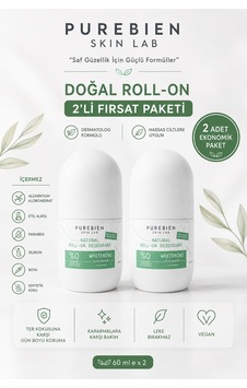 2 Li Fırsat Paketidoğal Kadın Roll On Deodorant Dermatolog Onaylı Koltuk Altı Kararmalarına Karşı Bakım, Ter Kokusu Önleyici, Alkolsüz, Vegan, Leke Bırakmaz 2 Li Fırsat Paketidoğal Kadın Roll On Deodorant Dermatolog Onaylı Koltuk Altı Kararmalarına Karşı Bakım, Ter Kokusu Önleyici, Alkolsüz, Vegan, Leke Bırakmaz