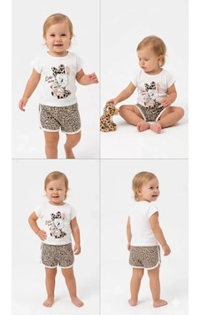 Veraura Lifestyle 1/4 Yaş Leopar Tavşan Baskılı Çocuk Takımı Beyaz Veraura Lifestyle 1/4 Yaş Leopar Tavşan Baskılı Çocuk Takımı Beyaz