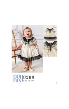 Noy Noy Kız Bebek Abiyeelbise Bandanalı 8289 8296 Bej Bej