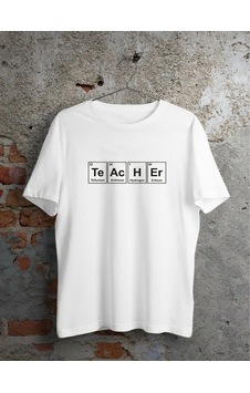 Wear Vexel 24 Kasım Kimya Öğretmeni Hediyesi Baskılı Bisiklet Yaka T-shirt - Beyaz Çok Renkli