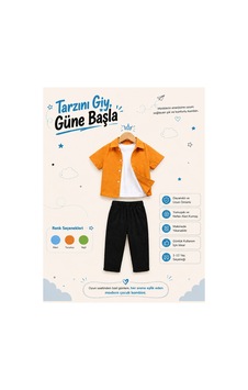 Overmax 3 Lü Gömlek Çocuk Takım Gömlek, Tshirt & Pantolon 3' Lü Kombin 1-10 Yaş Trend Yazlık Takım Turuncu - 885663189 Turuncu Overmax 3 Lü Gömlek Çocuk Takım Gömlek, Tshirt & Pantolon 3' Lü Kombin 1-10 Yaş Trend Yazlık Takım Turuncu - 885663189 Turuncu