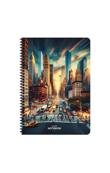 Keskin A4 Kareli Pp Kapak City Spiralli Defter - New York Çok Renkli Keskin A4 Kareli Pp Kapak City Spiralli Defter - New York Çok Renkli