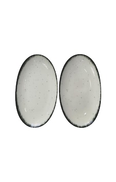 Güral Porselen Elıps 2 Parça 25 Cm Kayık Tabak Siyah Güral Porselen Elıps 2 Parça 25 Cm Kayık Tabak Siyah