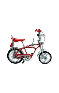 Model Araçlar -1:8 Metal Retro Pinokyo Bisiklet - Die -cast 17 Cm - Kırmızı Lisinya Kırmızı