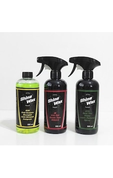 Shine Wax Seramik Şampuan & Demir Tozu Temizleyici & Lastik Parlatıcı Sprey 500 Ml 3'lü Set Shine Wax Seramik Şampuan & Demir Tozu Temizleyici & Lastik Parlatıcı Sprey 500 Ml 3'lü Set