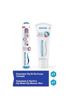 Sensodyne Hassasiyet & Diş Eti & Diş Minesi Diş Macunu 75 ML + Hassasiyet Diş Eti Diş Fırçası Yumuşak Sensodyne Hassasiyet & Diş Eti & Diş Minesi Diş Macunu 75 ML + Hassasiyet Diş Eti Diş Fırçası Yumuşak