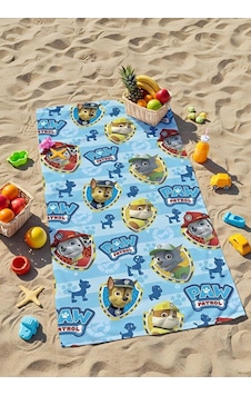 Dijital Baskılı Paw Patrol Çocuk Plaj Havlusu Mavi Dijital Baskılı Paw Patrol Çocuk Plaj Havlusu Mavi