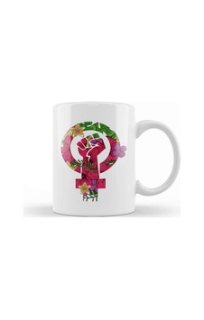 Awesome Floral Fist Hippie Power Hipster Peace Kupa Bardak Porselen Karışık