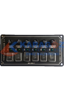 MOONLIGHT YATAY 6'LI SWITCH PANEL SİGORTALI