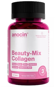 Anocin Beauty Mix Collagen Tip I-ıı-ııı Elastin Biotin Zinc Selenyum Hyaluronic Kolajen 30 Tablet