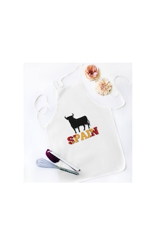 Bk Gift Spain Tasarımlı Beyaz Mutfak Önlüğü - Model 1 Bk Gift Spain Tasarımlı Beyaz Mutfak Önlüğü - Model 1