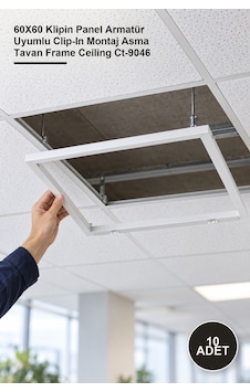 10 Adet Tavan Kasası 60x60 Klipin Panel Armatür Uyumlu Clip-ın Montaj Asma Tavan Frame Ceiling Ct-9046 10 Adet Tavan Kasası 60x60 Klipin Panel Armatür Uyumlu Clip-ın Montaj Asma Tavan Frame Ceiling Ct-9046