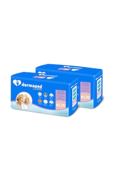 Dermaped Bel Bantlı Yetişkin Hasta Bezi XL 2 x 30 Adet Dermaped Bel Bantlı Yetişkin Hasta Bezi XL 2 x 30 Adet