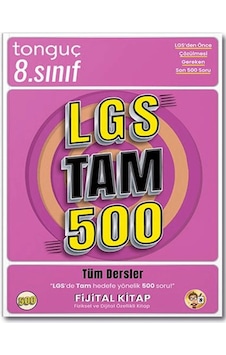 Tonguç Akademi Sınıf: 8 Lgs Tüm Dersler Fijital Tam 500 Soru Bankası Tonguç Akademi Sınıf: 8 Lgs Tüm Dersler Fijital Tam 500 Soru Bankası