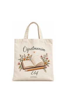 Gıovera Kişiye Özel İsimli Öğretmenim Kitap Çiçek Baskılı Kanvas Bez Omuz Çantası Bej Gıovera Kişiye Özel İsimli Öğretmenim Kitap Çiçek Baskılı Kanvas Bez Omuz Çantası Bej