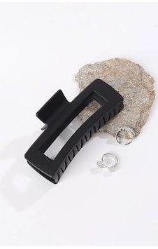 6 Adet Büyük Renkli Kadın Mandal Toka Siyah, Bag 9cm Diğer