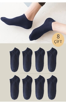 Bgk Unisex Basic Patik Çorap 8 Çift Lacivert
