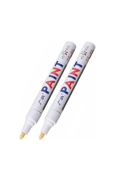 Oto Lastik Yazı Kalemi 2'li Set Beyaz - Beyaz Lastik Boya Kalemi Yazı Renklendirme Kalemi Oto Lastik Yazı Kalemi 2'li Set Beyaz - Beyaz Lastik Boya Kalemi Yazı Renklendirme Kalemi