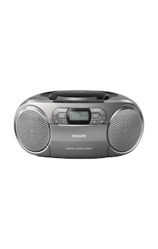 Philips Audio Taşınabilir Cd Radyo Azb600/12 Dinamik Bas Kuvvetlendirme, Dab+, Cd/kaset Çalar, 3,5 Mm Giriş Koyu Gümüş