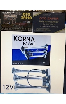 Carub Korna 12V 3Lü Havalı Elektrikli Krom