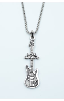 Amon Amarth Elektro Gitar Örme Zincir Kolye Gümüş Amon Amarth Elektro Gitar Örme Zincir Kolye Gümüş