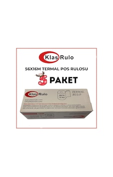 Klas Rulo Yazar Kasa Pos Rulosu 56mmx16metre 5 Paket 50 Adet Klas Rulo Yazar Kasa Pos Rulosu 56mmx16metre 5 Paket 50 Adet