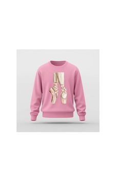 Ada Kostüm Tasarım Point Shoes Baskılı Basic Sweatshirt Bs-0008 Pembe Ada Kostüm Tasarım Point Shoes Baskılı Basic Sweatshirt Bs-0008 Pembe