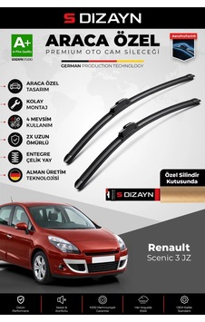S-dizayn Renault Scenic - Grand Scenic Jz Ön Cam Silecek Seti 2009-2016 Premium Araca Özel 75-65 Cm