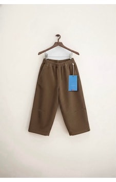 Magu Unisex Çocuk Kadife Kahverengi Fitilli Jogger Pantolon Lastik Belli, Rahat Kesim Magu Unisex Çocuk Kadife Kahverengi Fitilli Jogger Pantolon Lastik Belli, Rahat Kesim