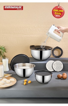 Kahramanlar Chef Mix 9 Parça Rendeli Karıştırma Ve Saklama Kabı