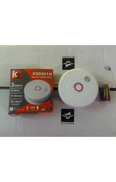 Duman Dedektörü Pilli Pil Dahil K2 Beyaz - Cam Duman Dedektörü Pilli Pil Dahil K2 Beyaz - Cam