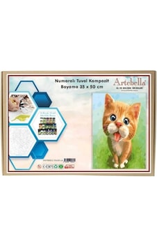 Artebella 35x50 Numaralı Kompozit Tuval Boyama kedi ANTB0012 Artebella 35x50 Numaralı Kompozit Tuval Boyama kedi ANTB0012