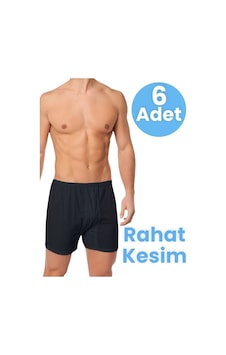 Mood Agenda Erkek Rahat Kesim 6'lı Pamuklu Külot Boxer Siyah