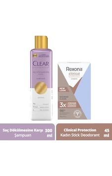 Clinical Protection Kadın Stick Deodorant Shower Clean 45 Ml + Clear Scalpceuticals Saç Bakım Şampuanı Saç Dökülmesine Karşı 300 Ml Clinical Protection Kadın Stick Deodorant Shower Clean 45 Ml + Clear Scalpceuticals Saç Bakım Şampuanı Saç Dökülmesine Karşı 300 Ml