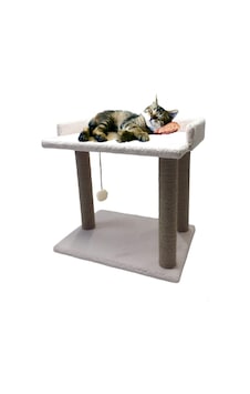 Nursoft Teraslı Yataklı Ponponlu Kedi Tırmalama Tahtası 58 CM Nursoft Teraslı Yataklı Ponponlu Kedi Tırmalama Tahtası 58 CM