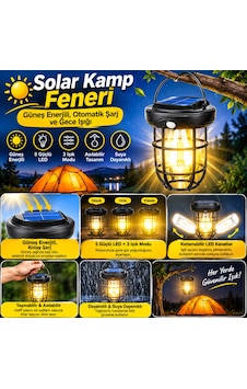 Solar Kamp Feneri Güneş Enerjili, Otomatik Şarj Ve Gece Işığı, Taşınabilir Ve Asılabilir Led Dış Mekan L Solar Kamp Feneri Güneş Enerjili, Otomatik Şarj Ve Gece Işığı, Taşınabilir Ve Asılabilir Led Dış Mekan L