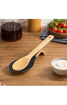 Porsima Pbt-718-1 Bambu Saplı Silikon Kirli Kepçe Kaşıklık Altlığı Kepçe Ve Kaşık Nihalesi Antrasit Porsima Pbt-718-1 Bambu Saplı Silikon Kirli Kepçe Kaşıklık Altlığı Kepçe Ve Kaşık Nihalesi Antrasit