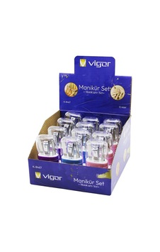 Vigor K-8467 Kişisel Bakım Manikür Ve Pedikür Seti 6 Adet Plastik Mika Kutu - 12'li Paket