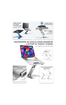 Notebook / Macbook Modelleri İle Uyumlu Uzayabilen Katlanabilir Ayarlı Çok Sağlam Alüminyum Tutucu Notebook / Macbook Modelleri İle Uyumlu Uzayabilen Katlanabilir Ayarlı Çok Sağlam Alüminyum Tutucu
