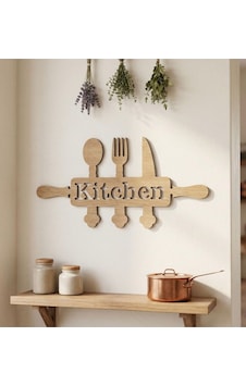 Mutfak Temalı 'kitchen' Yazılı Mdf Duvar Dekoru Mutfak Temalı 'kitchen' Yazılı Mdf Duvar Dekoru
