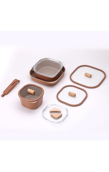 Neoflam Fika Comfort Terracota Tencere Ve Tava Seti Çok Renkli Neoflam Fika Comfort Terracota Tencere Ve Tava Seti Çok Renkli