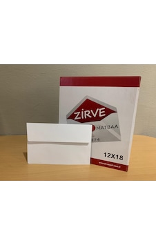 Zirve Buklet Davetiye Zarfı 90 G 12X18 MM 1000 Adet Zirve Buklet Davetiye Zarfı 90 G 12X18 MM 1000 Adet