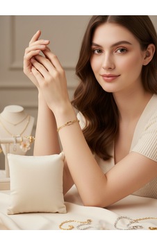 Xupıng Gold Ton Modern Zincir Detaylı Bileklik
